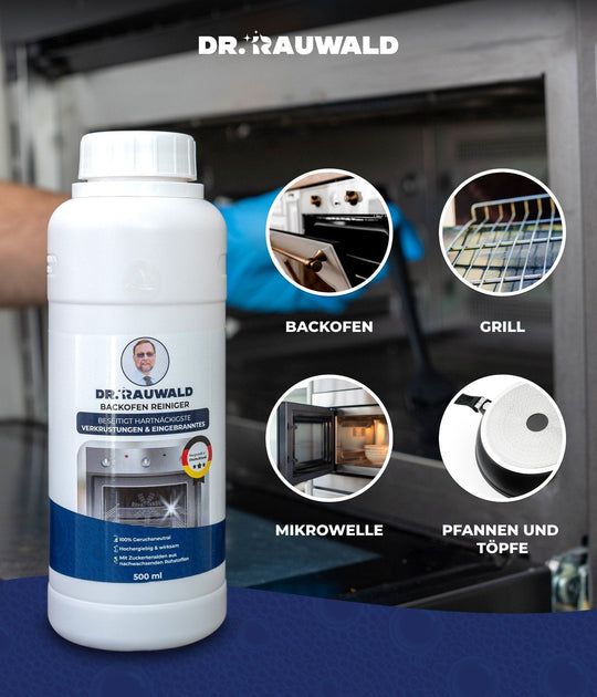 Dr. Rauwald Backofenreiniger Gel [500 ml] - Set inkl. Pinsel, Handschuhe & Schutzbrille – Extra stark gegen Verkrustungen – Made in Germany - Dr. Rauwald - Reinigungsmittel Made in Germany