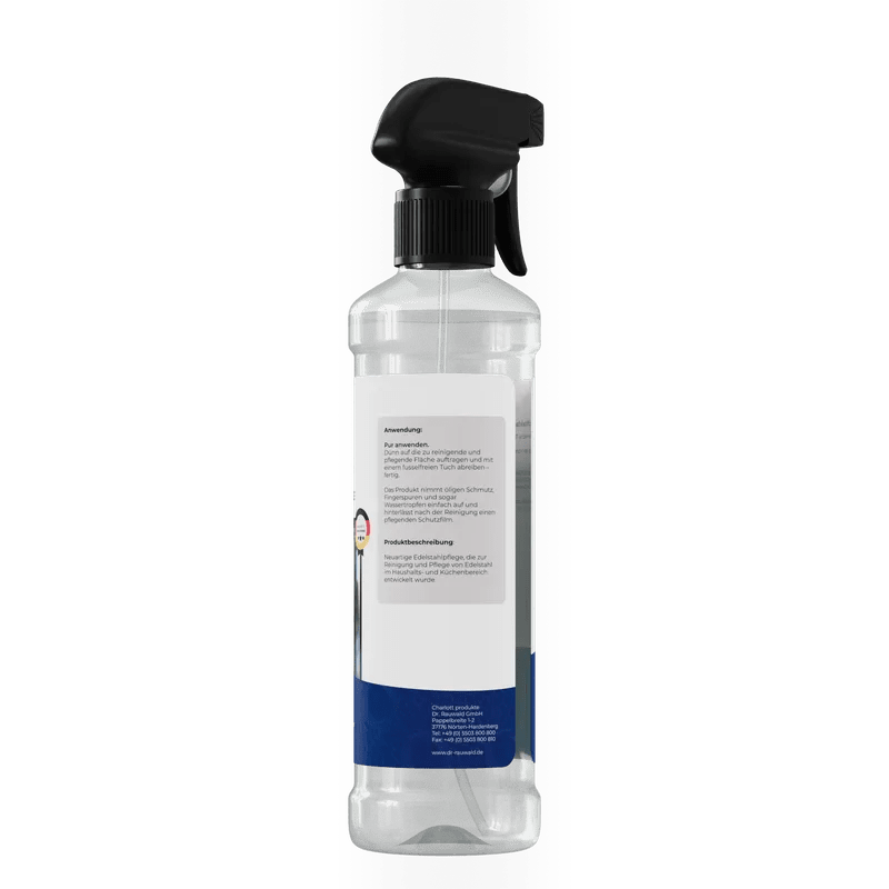 Dr. Rauwald Edelstahlpflege [500 ml] – Reinigung & Schutz für glänzende Oberflächen - Dr. Rauwald - Reinigungsmittel Made in Germany