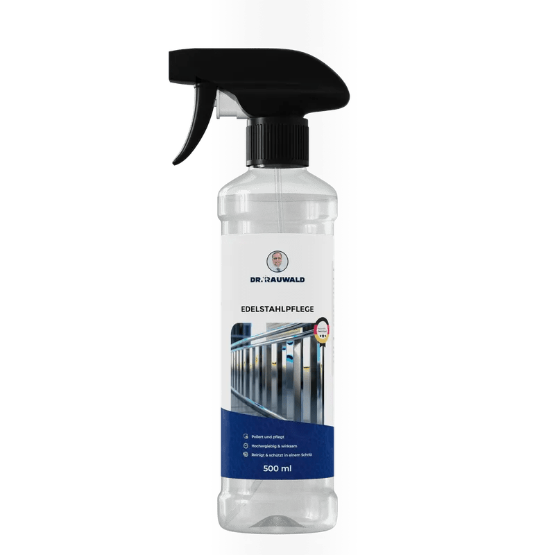 Dr. Rauwald Edelstahlpflege [500 ml] – Reinigung & Schutz für glänzende Oberflächen - Dr. Rauwald - Reinigungsmittel Made in Germany