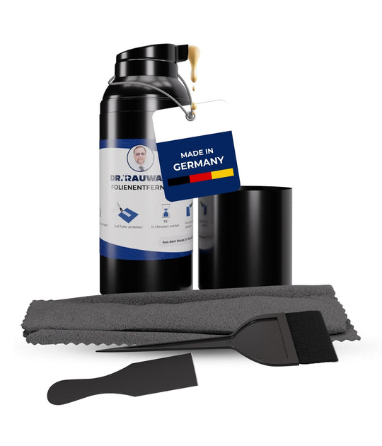 Dr. Rauwald Folienentferner - Set [4 - teilig] – Aufkleber & Folien sicher vom Auto entfernen – Made in Germany - Dr. Rauwald - Reinigungsmittel Made in Germany