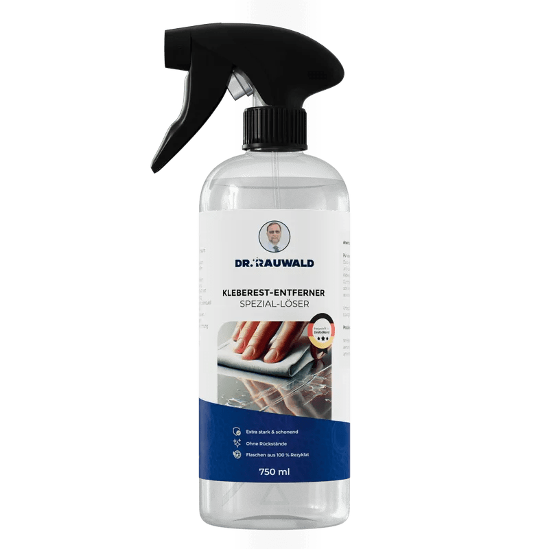 Dr. Rauwald Kleberest - Entferner [750 ml] – Spezial - Löser für Etiketten & Kleber - Dr. Rauwald - Reinigungsmittel Made in Germany