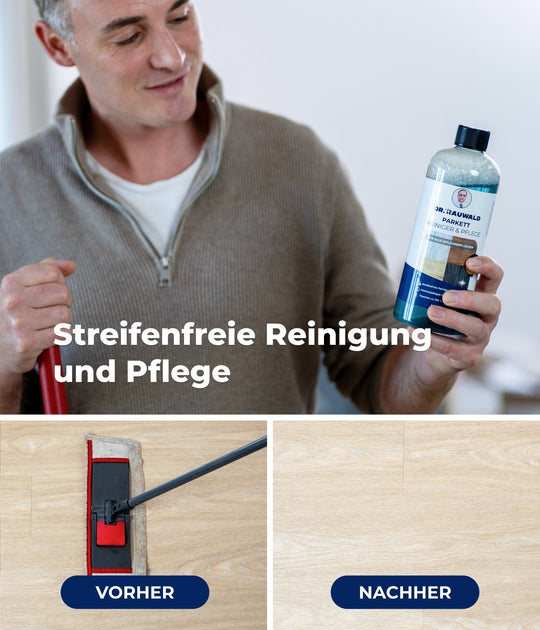 Dr. Rauwald Parkettreiniger Konzentrat [750 ml] – Für streifenfreie Reinigung & langanhaltenden Glanz – Umweltfreundlich & Made in Germany - Dr. Rauwald - Reinigungsmittel Made in Germany