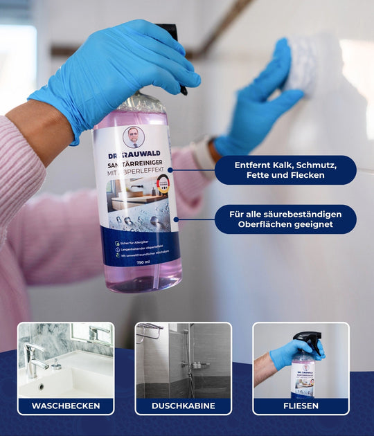 Dr. Rauwald Sanitärreiniger [750 ml] – Badreiniger mit Abperleffekt – Entfernt Kalk & Schmutz mühelos – Umweltfreundlich & gebrauchsfertig – Made in Germany - Dr. Rauwald - Reinigungsmittel Made in Germany