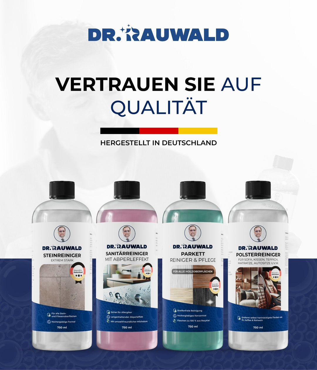 Dr. Rauwald Sanitärreiniger [750 ml] – Badreiniger mit Abperleffekt – Entfernt Kalk & Schmutz mühelos – Umweltfreundlich & gebrauchsfertig – Made in Germany - Dr. Rauwald - Reinigungsmittel Made in Germany