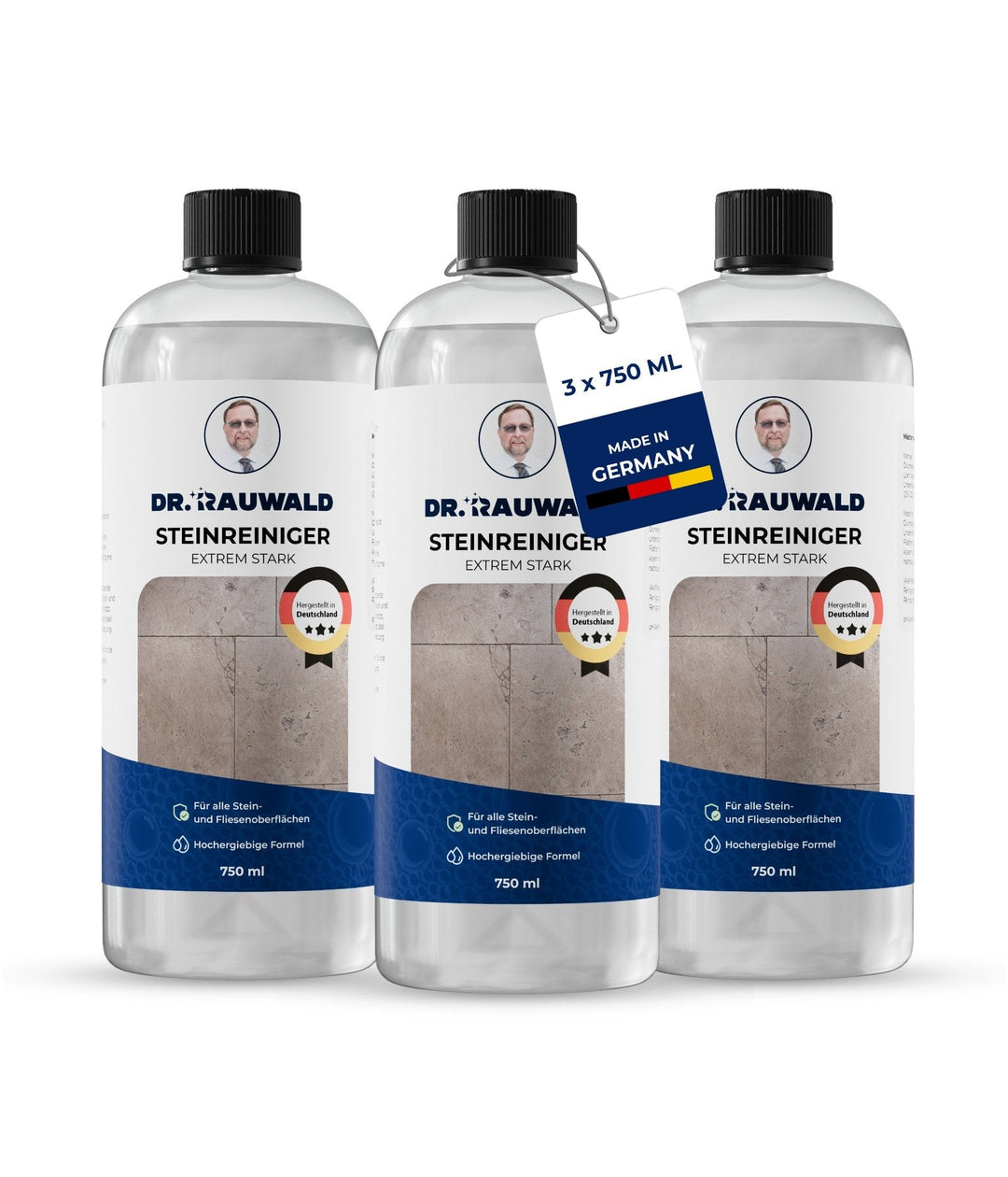 Dr. Rauwald Steinreiniger Konzentrat [750 ml] – Für Naturstein, Fliesen & mehr – Tiefenwirksam, geruchsfrei & umweltfreundlich – Für innen & außen – Made in Germany - Dr. Rauwald - Reinigungsmittel Made in Germany