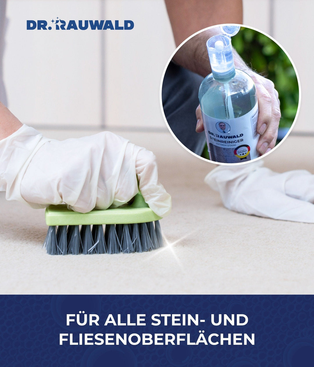 Dr. Rauwald Steinreiniger Konzentrat [750 ml] – Für Naturstein, Fliesen & mehr – Tiefenwirksam, geruchsfrei & umweltfreundlich – Für innen & außen – Made in Germany - Dr. Rauwald - Reinigungsmittel Made in Germany